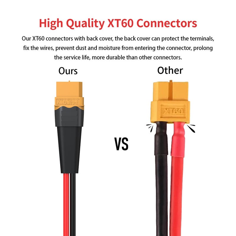 ELFCULB XT60 Y Splitter,12AWG XT60 1 Female to 2 Male Connector Cable for UAV Phantom Quadcopter RC Car(1FT) - Image 3